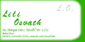lili osvath business card